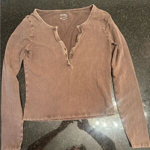 PacSun Vintage Brown Long Sleeve Tee